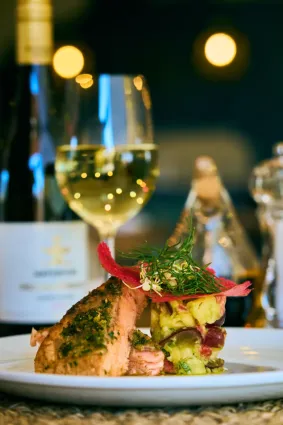 Refined culinary presentation at Hohenstein Lodge, documenting the precision and quality of the lodge's bespoke dining offering.