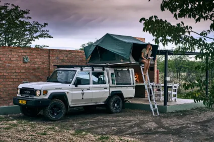 The private, well-appointed self-catering campsites, designed for travellers seeking a tactile and independent connection to the bush.